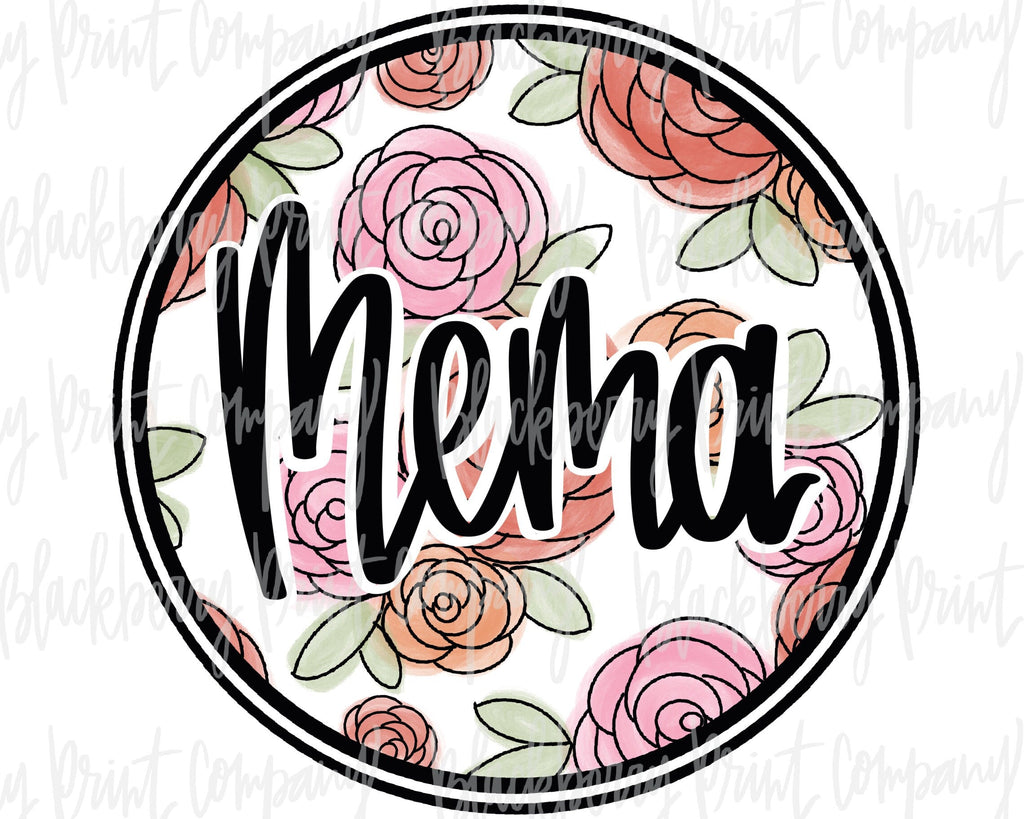 DTF Transfer Mema Floral Watercolor